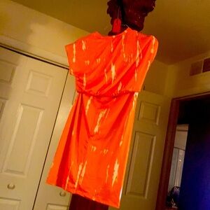 2pcs skirt set orange and white perfect for vac